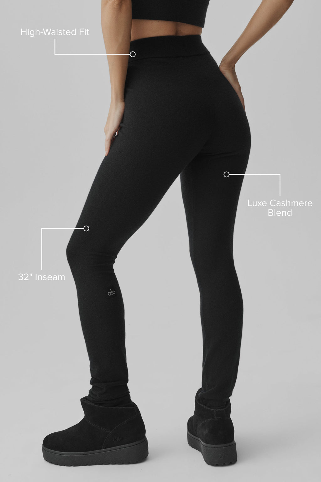 Cashmere High-Waist Eternity Legging - Black